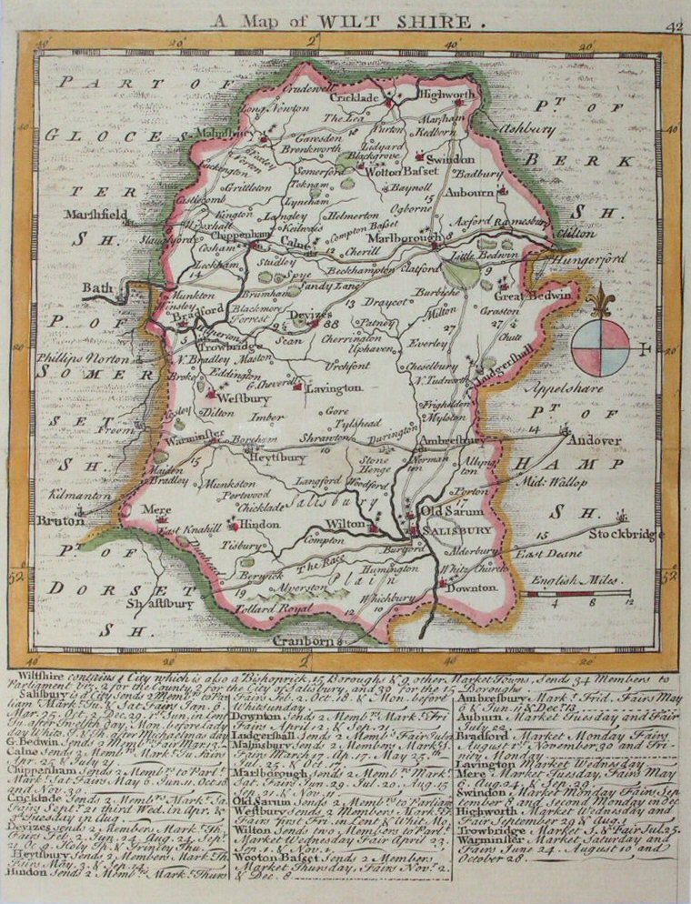 Map of Wiltshire - Kitchin & Jefferys